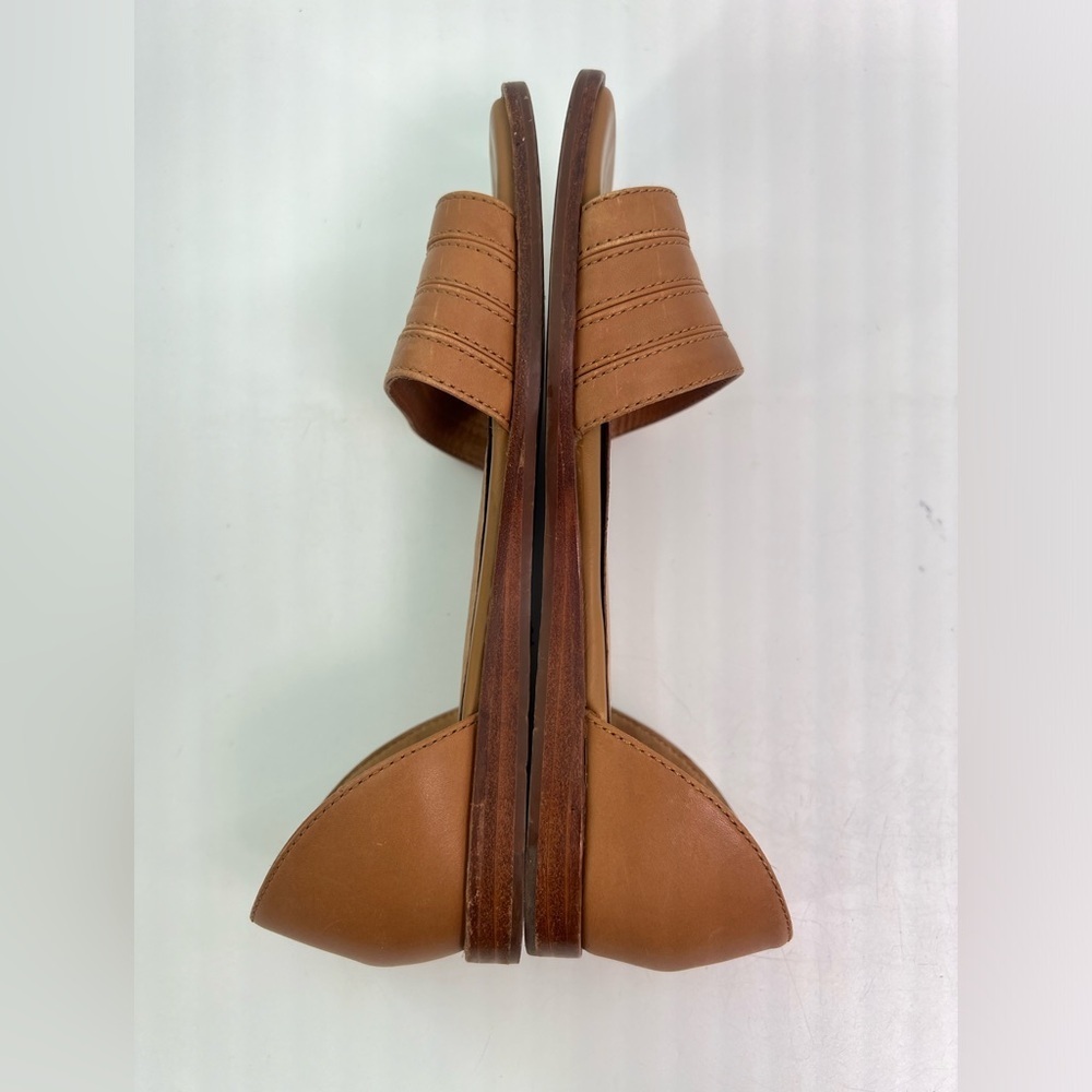 Madewell The Nelda d'Orsay Flat in desert camel tan nude leather sandal 6 six - Picture 9 of 11